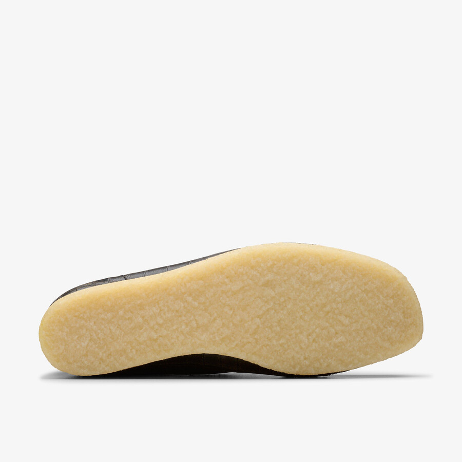 wallabee boot - zwart krokodillenleer